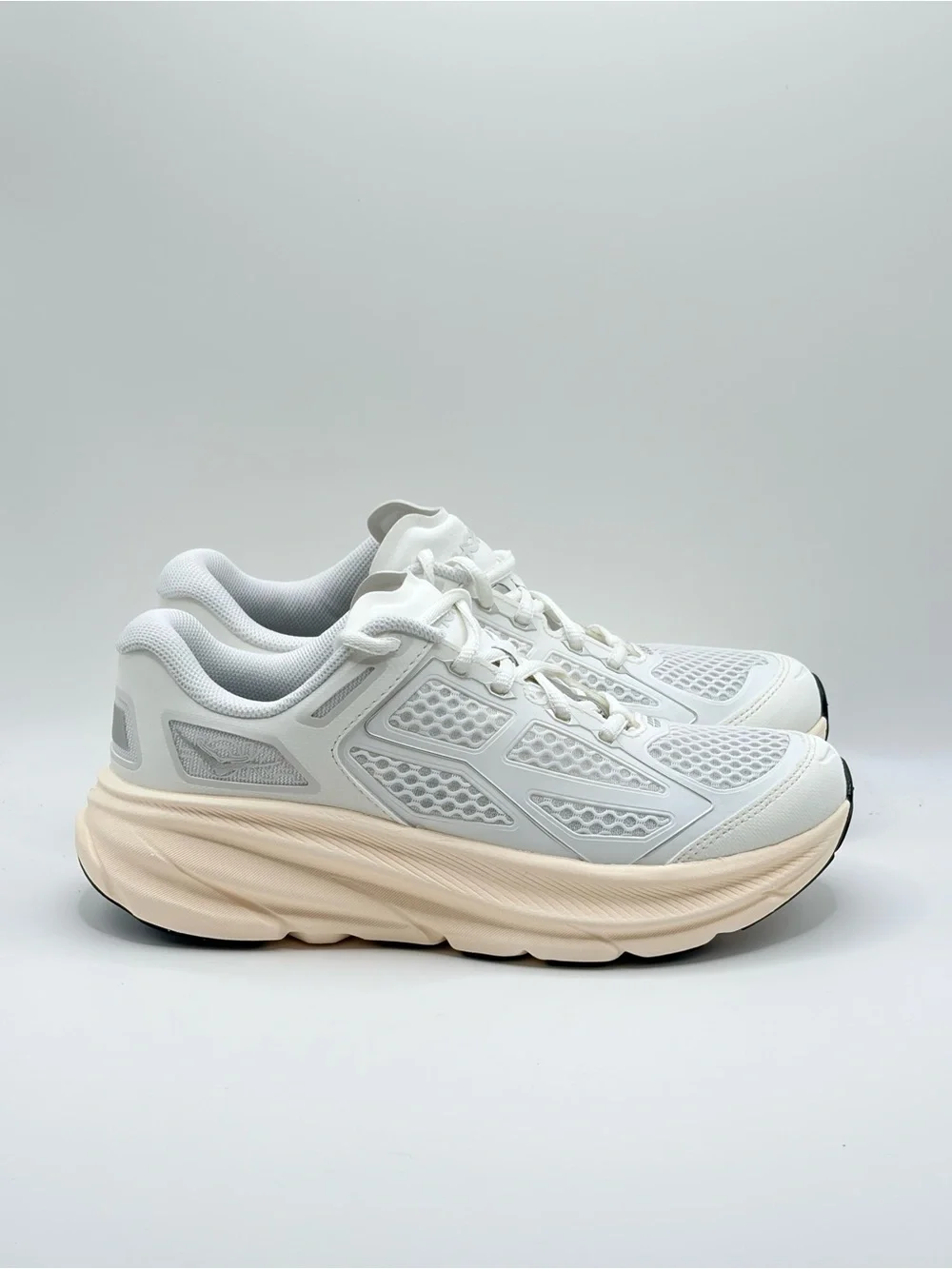 Hoka One One Clifton One 9 Lightweight Women's White and Cream Running Sneakers